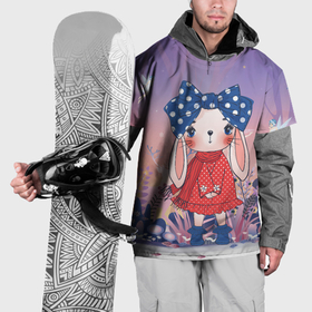 Накидка на куртку 3D с принтом Модная зайка   новый год в Курске, 100% полиэстер |  | Тематика изображения на принте: 