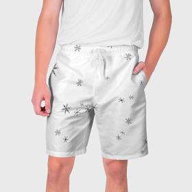 Мужские шорты 3D с принтом Идёт снег в Тюмени,  полиэстер 100% | прямой крой, два кармана без застежек по бокам. Мягкая трикотажная резинка на поясе, внутри которой широкие завязки. Длина чуть выше колен | Тематика изображения на принте: 