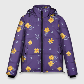 Мужская зимняя куртка 3D с принтом Милые цветочки в Тюмени, верх — 100% полиэстер; подкладка — 100% полиэстер; утеплитель — 100% полиэстер | длина ниже бедра, свободный силуэт Оверсайз. Есть воротник-стойка, отстегивающийся капюшон и ветрозащитная планка. 

Боковые карманы с листочкой на кнопках и внутренний карман на молнии. | 