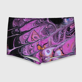 Мужские купальные плавки 3D с принтом Фиолетовые краски и камни в Курске, Полиэстер 85%, Спандекс 15% |  | 