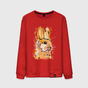 Мужской свитшот хлопок с принтом портрет рыжего кролика в Курске, 100% хлопок |  | 