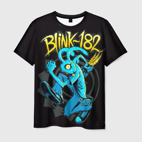 Мужская футболка 3D с принтом Blink 182 rabbit , 100% полиэфир | прямой крой, круглый вырез горловины, длина до линии бедер | Тематика изображения на принте: 