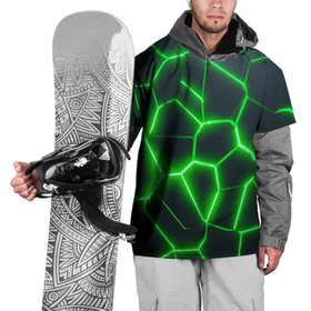 Накидка на куртку 3D с принтом Зелёные неоновые плиты в Санкт-Петербурге, 100% полиэстер |  | Тематика изображения на принте: 