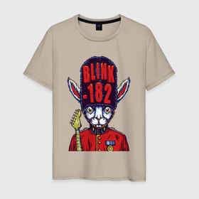 Мужская футболка хлопок с принтом Blink 182 beefeater в Кировске, 100% хлопок | прямой крой, круглый вырез горловины, длина до линии бедер, слегка спущенное плечо. | 