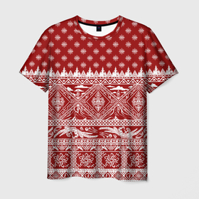 Мужская футболка 3D с принтом Love climbing : Christmas aesthetics в Белгороде, 100% полиэфир | прямой крой, круглый вырез горловины, длина до линии бедер | 