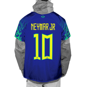 Накидка на куртку 3D с принтом Неймар ЧМ 2022 сборная Бразилии гостевая в Тюмени, 100% полиэстер |  | Тематика изображения на принте: 