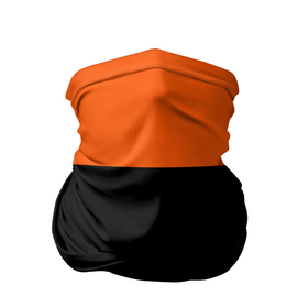 Бандана-труба 3D с принтом Полосатый оранжевый с черной и белой полосой в Белгороде, 100% полиэстер, ткань с особыми свойствами — Activecool | плотность 150‒180 г/м2; хорошо тянется, но сохраняет форму | Тематика изображения на принте: 