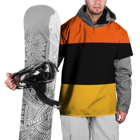 Накидка на куртку 3D с принтом Полосатый оранжевый с черной и белой полосой в Белгороде, 100% полиэстер |  | Тематика изображения на принте: 