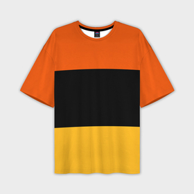 Мужская футболка OVERSIZE 3D с принтом Полосатый оранжевый с черной и белой полосой в Белгороде,  |  | Тематика изображения на принте: 