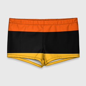 Мужские купальные плавки 3D с принтом Полосатый оранжевый с черной и белой полосой в Белгороде, Полиэстер 85%, Спандекс 15% |  | Тематика изображения на принте: 