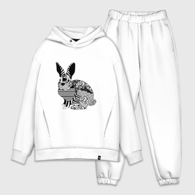 Мужской костюм хлопок OVERSIZE с принтом Rabbit in patterns в Курске,  |  | 