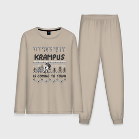 Мужская пижама хлопок (с лонгсливом) с принтом Krampus is coming to town в Петрозаводске,  |  | 