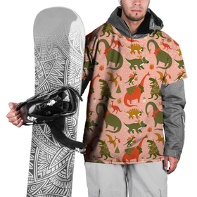 Накидка на куртку 3D с принтом Dinosaurs with gifts в Курске, 100% полиэстер |  | 