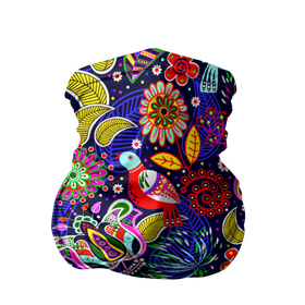 Бандана-труба 3D с принтом Multicolored floral patterns в Курске, 100% полиэстер, ткань с особыми свойствами — Activecool | плотность 150‒180 г/м2; хорошо тянется, но сохраняет форму | 