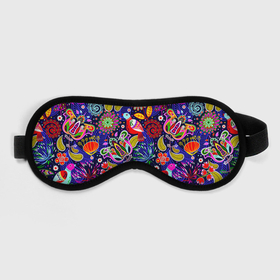 Маска для сна 3D с принтом Multicolored floral patterns в Курске, внешний слой — 100% полиэфир, внутренний слой — 100% хлопок, между ними — поролон |  | 
