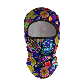 Балаклава 3D с принтом Multicolored floral patterns в Курске, 100% полиэстер, ткань с особыми свойствами — Activecool | плотность 150–180 г/м2; хорошо тянется, но при этом сохраняет форму. Закрывает шею, вокруг отверстия для глаз кайма. Единый размер | 