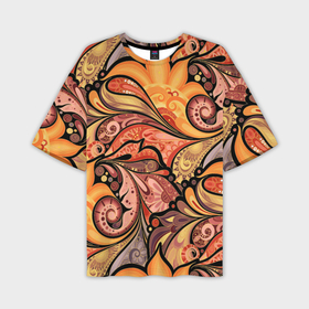Мужская футболка OVERSIZE 3D с принтом Multicolored branching floral patterns в Новосибирске,  |  | Тематика изображения на принте: 