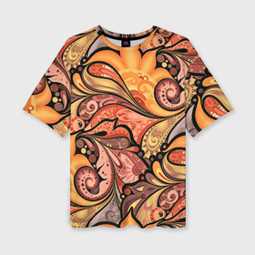 Женская футболка oversize 3D с принтом Multicolored branching floral patterns в Новосибирске,  |  | 