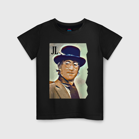 Детская футболка хлопок с принтом John Lennon   legendary musician , 100% хлопок | круглый вырез горловины, полуприлегающий силуэт, длина до линии бедер | 