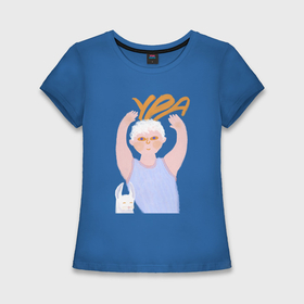 Женская футболка хлопок Slim с принтом Ура, Новый год с кроликом в Кировске,  |  | 