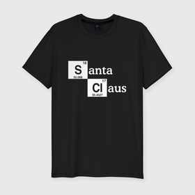 Мужская футболка хлопок Slim с принтом Santa Claus chemistry в Белгороде, 92% хлопок, 8% лайкра | приталенный силуэт, круглый вырез ворота, длина до линии бедра, короткий рукав | 