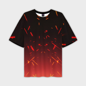 Мужская футболка oversize 3D с принтом Красный огонь в Екатеринбурге,  |  | 