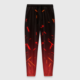 Мужские брюки 3D с принтом Красный огонь в Екатеринбурге, 100% полиэстер | манжеты по низу, эластичный пояс регулируется шнурком, по бокам два кармана без застежек, внутренняя часть кармана из мелкой сетки | 