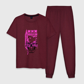 Мужская пижама хлопок с принтом Hooligan skull в Курске, 100% хлопок | брюки и футболка прямого кроя, без карманов, на брюках мягкая резинка на поясе и по низу штанин
 | Тематика изображения на принте: 