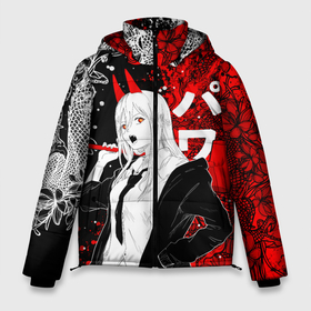 Мужская зимняя куртка 3D с принтом Пауэр и драконы в Екатеринбурге, верх — 100% полиэстер; подкладка — 100% полиэстер; утеплитель — 100% полиэстер | длина ниже бедра, свободный силуэт Оверсайз. Есть воротник-стойка, отстегивающийся капюшон и ветрозащитная планка. 

Боковые карманы с листочкой на кнопках и внутренний карман на молнии. | Тематика изображения на принте: 