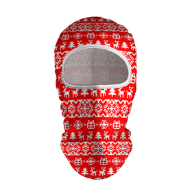 Балаклава 3D с принтом New Years winter pattern в Тюмени, 100% полиэстер, ткань с особыми свойствами — Activecool | плотность 150–180 г/м2; хорошо тянется, но при этом сохраняет форму. Закрывает шею, вокруг отверстия для глаз кайма. Единый размер | Тематика изображения на принте: 