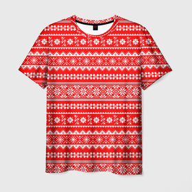 Мужская футболка 3D с принтом Jacquard pattern в Санкт-Петербурге, 100% полиэфир | прямой крой, круглый вырез горловины, длина до линии бедер | 