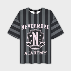 Мужская футболка oversize 3D с принтом Уэнcдей   Nevermore Academy   Академия Невермор в Курске,  |  | 