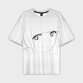 Мужская футболка OVERSIZE 3D с принтом Аниме девочка скетч в Курске,  |  | 