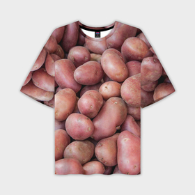 Мужская футболка OVERSIZE 3D с принтом Картофельные клубни в Кировске,  |  | 