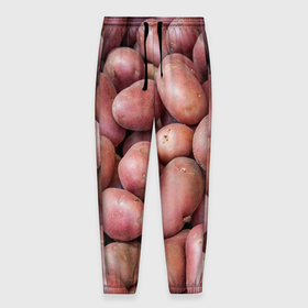 Мужские брюки 3D с принтом Картофельные клубни в Петрозаводске, 100% полиэстер | манжеты по низу, эластичный пояс регулируется шнурком, по бокам два кармана без застежек, внутренняя часть кармана из мелкой сетки | 