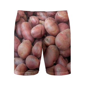 Мужские шорты спортивные с принтом Картофельные клубни в Петрозаводске,  |  | Тематика изображения на принте: 