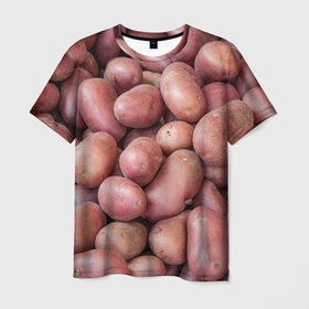 Мужская футболка 3D с принтом Картофельные клубни в Петрозаводске, 100% полиэфир | прямой крой, круглый вырез горловины, длина до линии бедер | Тематика изображения на принте: 