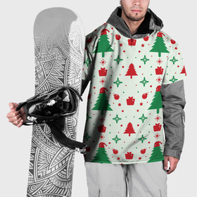 Накидка на куртку 3D с принтом Праздничные ёлочки в Новосибирске, 100% полиэстер |  | Тематика изображения на принте: 