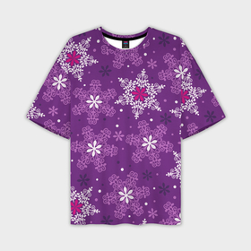 Мужская футболка oversize 3D с принтом Violet snow в Кировске,  |  | Тематика изображения на принте: 