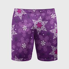 Мужские шорты спортивные с принтом Violet snow в Кировске,  |  | Тематика изображения на принте: 
