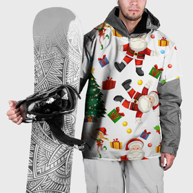 Накидка на куртку 3D с принтом Танцы с Сантой возле ёлки в Тюмени, 100% полиэстер |  | 
