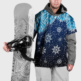 Накидка на куртку 3D с принтом Night snowflakes в Курске, 100% полиэстер |  | 