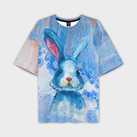 Мужская футболка oversize 3D с принтом Водяной заяц в Петрозаводске,  |  | Тематика изображения на принте: 