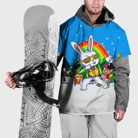 Накидка на куртку 3D с принтом Заяц и радуга в Белгороде, 100% полиэстер |  | Тематика изображения на принте: 
