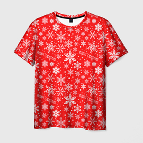 Мужская футболка 3D с принтом Merry christmas new year в Белгороде, 100% полиэфир | прямой крой, круглый вырез горловины, длина до линии бедер | 