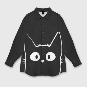 Мужская рубашка oversize 3D с принтом Интересный котик в Курске,  |  | Тематика изображения на принте: 