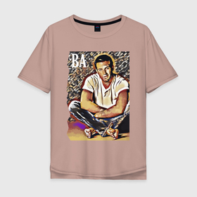 Мужская футболка хлопок Oversize с принтом Бен Аффлек   кинозвезда , 100% хлопок | свободный крой, круглый ворот, “спинка” длиннее передней части | 