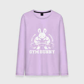 Мужской лонгслив хлопок с принтом Gym bunny powerlifting , 100% хлопок |  | Тематика изображения на принте: 