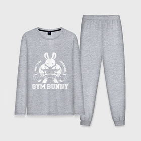 Мужская пижама хлопок (с лонгсливом) с принтом Gym bunny powerlifting в Курске,  |  | Тематика изображения на принте: 