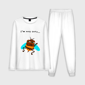 Мужская пижама хлопок (с лонгсливом) с принтом Подозрительная пчела в Кировске,  |  | 